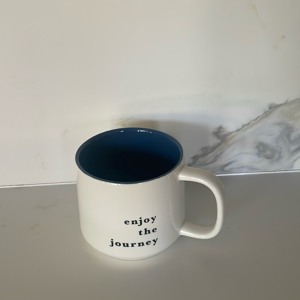Enjoy the journey Threshold mug holds hot and cold beverages